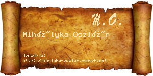Mihályka Oszlár névjegykártya